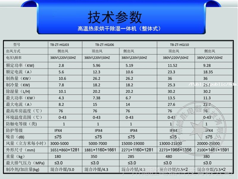 熱汞烘干整體機(jī)技術(shù)參數(shù)